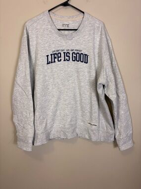 Life is Good Women’s Heather Gray Crewneck Women’s Sweatshirt XXL